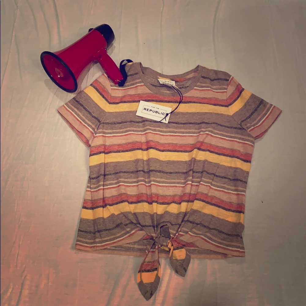 For the republic color strip shirt
